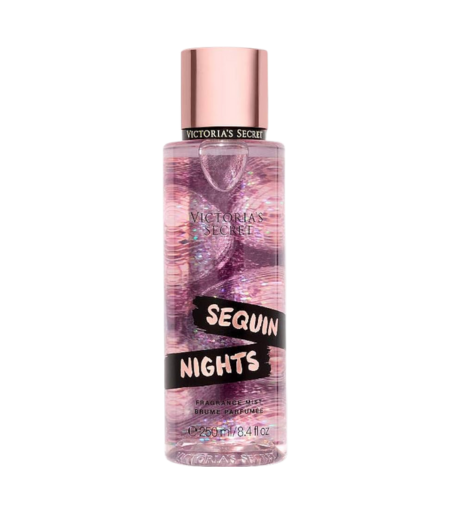 Victoria's Secret Sequin Nights Fragrance Body Mist 250ml bottle with floral and sparkling design