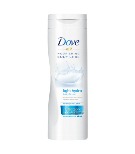 Dove Nourishing Body Care Light Hydro Body Lotion 400ml – Fast Absorbing Moisturizer for All Skin Types
