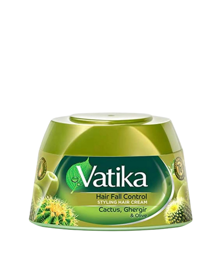 Vatika Hair Fall Control Styling Hair Cream with Cactus, Ghergir and Olive 140ml