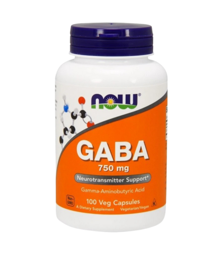 NOW GABA Extra Strength 750mg 100 Capsules – Natural Stress Relief & Relaxation Supplement in Sri Lanka