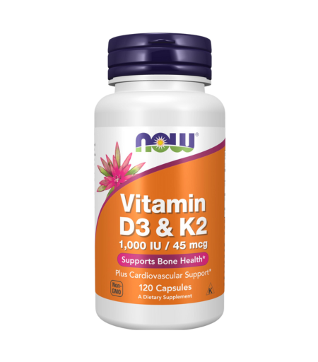 NOW Vitamin D-3 & K-2 1000mg 120 Capsules – Bone & Heart Health Support Supplements in Sri Lanka