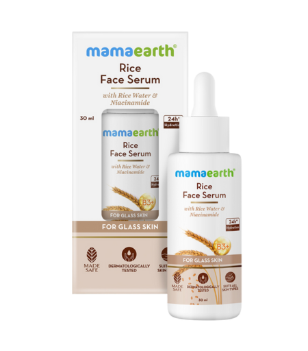 Mamaearth Rice Face Serum With Rice Water & Niacinamide for Glass Skin  30ml
