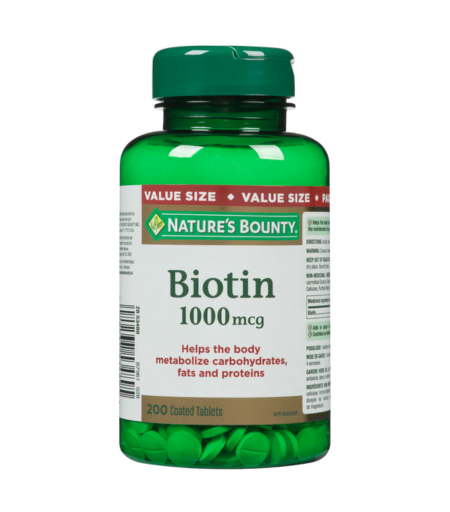 Nature's Bounty Biotin 1000mcg 200 Coated Capsules