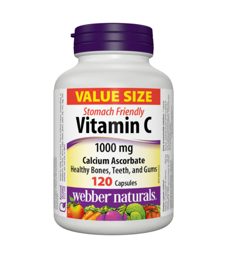 Webber Naturals Vitamin C Calcium Ascorbate 1000 mg - 120 Capsules