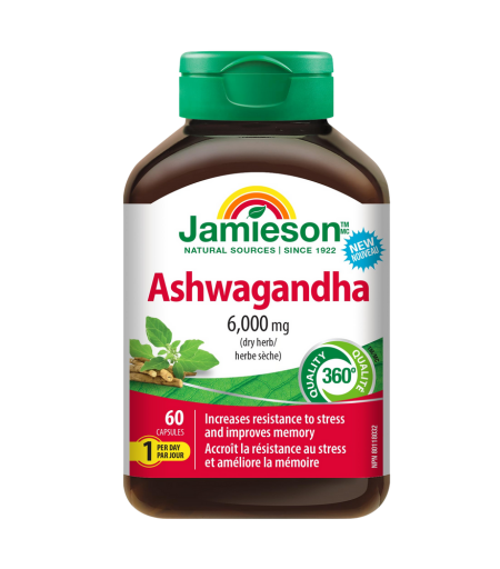 Jamieson Ashwagandha 6000 mcg 60 Tablets