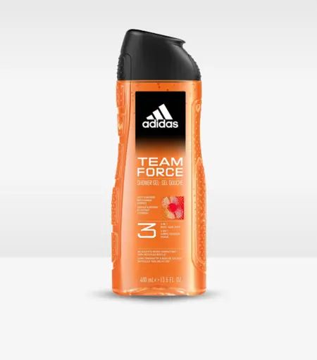 Adidas Team Force Shower Gel 400ml – 3-in-1 Body, Hair & Face Wash for Men