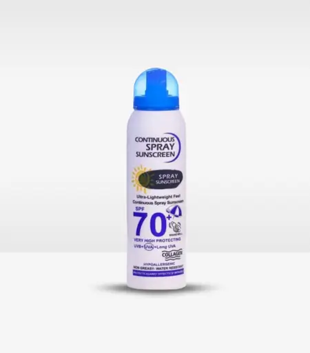 Wokali Continuous Spray Sunscreen SPF 70+ 230ml bottle front view