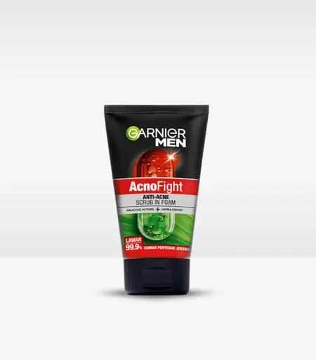 Garnier Men Acno Fight Anti Acne Scrub In Foam 100ml for Oily Acne Prone Skin Sri Lanka
