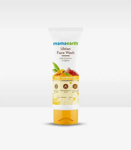 Mamaearth Ubtan Face Wash with Turmeric & Saffron 100ml – Best Tan Removal Face Wash in Sri Lanka