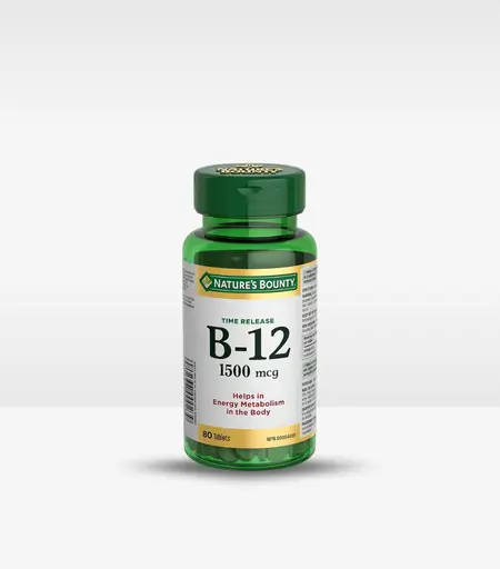 Nature's Bounty Time Release B-12 1500mcg 80 Capsules 