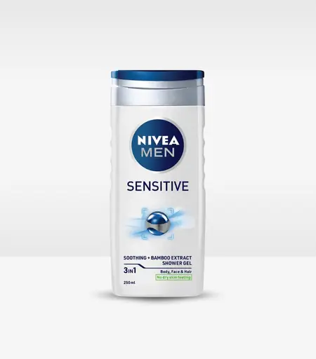 Nivea Men Sensitive 3 in 1 Shower Gel for Body Face and Hair 250ml – Gentle Bamboo Extract Formula in Sri Lanka
