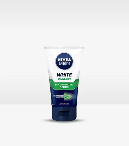 Nivea Men White Oil Clear Anti-Oil Exfoliation Scrub 100g – Best Face Scrub for Oily Skin in Sri Lanka