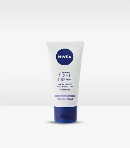 Nivea 24H Soothing Night Cream with Grape Seed Oil for Sensitive Skin 50ml