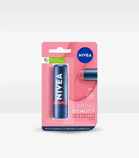 Nivea Caring Beauty 3In1 Lip Balm 4.8g – Hydrating Lip Care with Almond Oil & Vitamin E in Sri Lanka