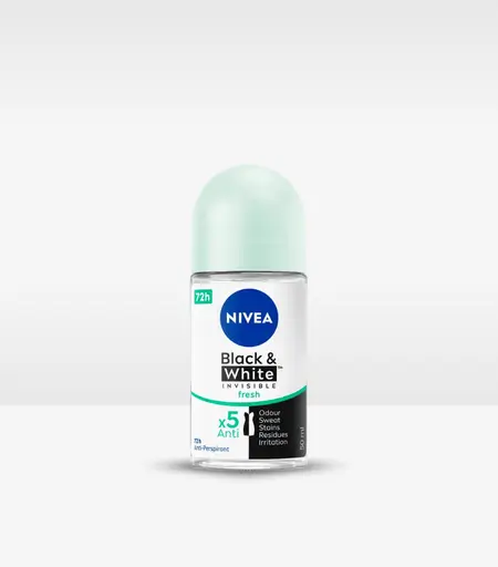 Nivea Black & White Invisible Fresh Anti-Perspirant Roll On 50ml – 48h Protection in Sri Lanka