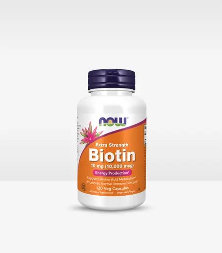 Now Foods Biotin Extra Strength 10 mg (10000 mcg) 120 Veg Capsules – Hair, Skin & Nails Supplement Sri Lanka