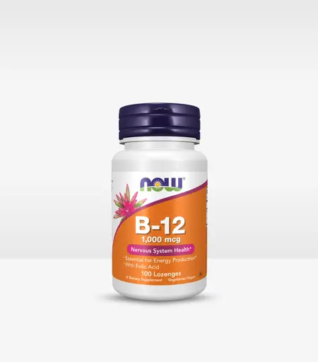 Now Vitamin B-12 1,000mg Chewables with Folic Acid – 100 Capsules Supplement in Sri Lanka