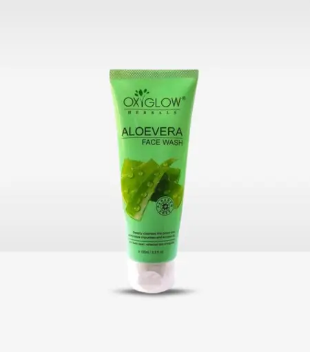 Oxyglow Herbals Aloe Vera Face Wash 100ml - Natural Aloe Vera Cleanser for Gentle Skin Care