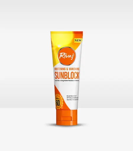 Rivaj UK Whitening & Vanishing Sunblock SPF 60 PA+++ for Anti Dark Spots – 50ml Tube
