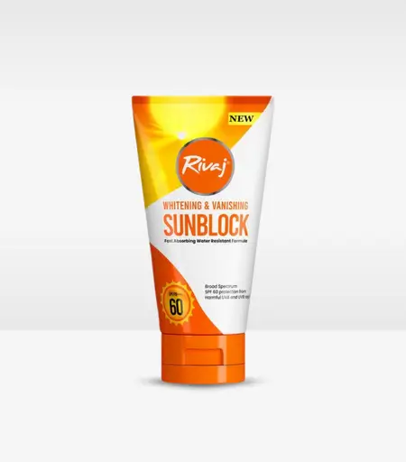 Rivaj UK Whitening & Vanishing Sunblock SPF 60 PA+++ 120ml – Sun Protection for All Skin Types