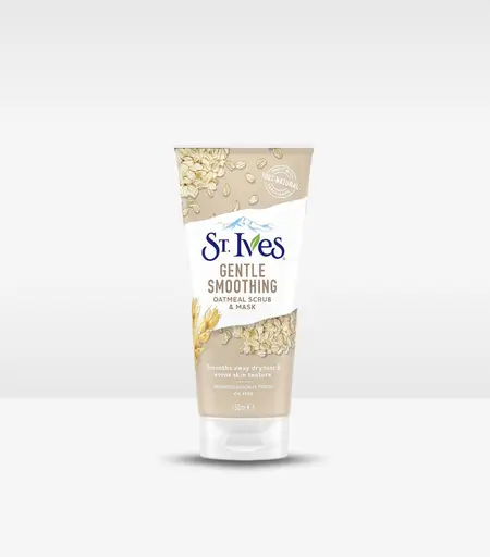 St. Ives Nourished and Smooth Oatmeal Scrub Mask 150ml – Gentle exfoliating face mask with oatmeal for smooth skin