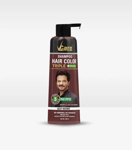 VCARE Hair Color Triple Plus Deep Brown 180ml – Natural Grey Coverage