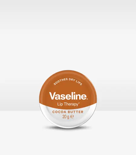 Vaseline Cocoa Butter Lip Therapy Lip Balm 20g tube for moisturizing and healing dry lips