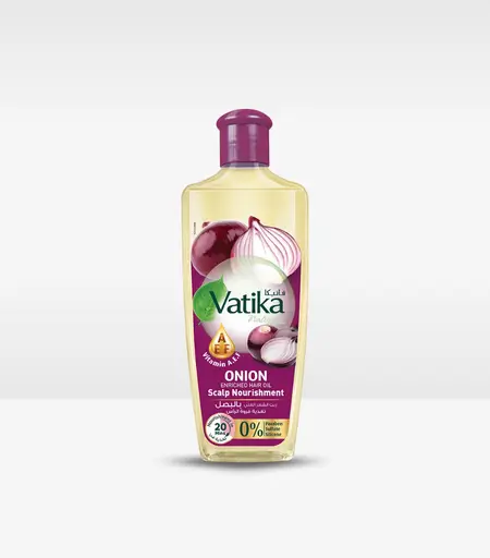 Vatika Naturals Onion Hair Oil 200ml bottle for scalp nourishment and hair growth
