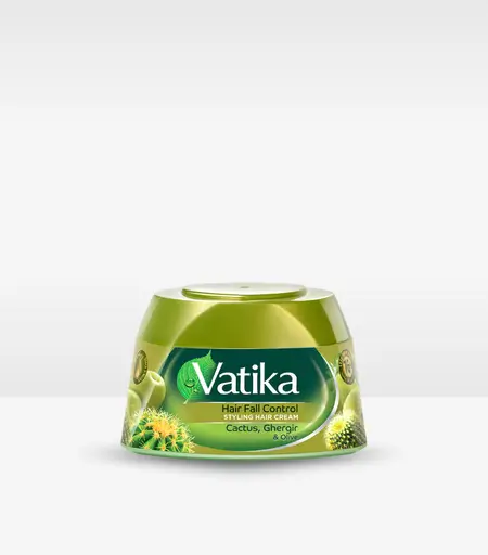 Vatika Hair Fall Control Styling Hair Cream with Cactus, Ghergir and Olive 140ml