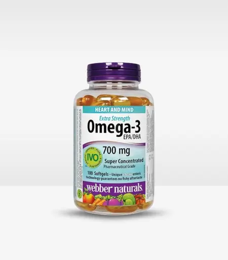 Webber Naturals Omega-3 700mg EPA/DHA Heart and Mind 100 Softgels