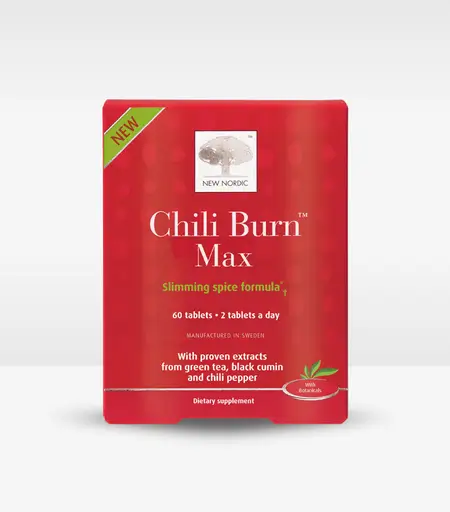 New Nordic Chili Burn Max Herbal Supplement for Metabolism Support 60 Vegan Tablets 