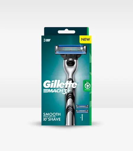 Gillette Mach3 Razor Men 3 Blade Razor, 1 Handle and 2 Blade Refills