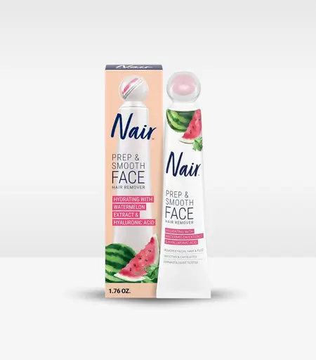 Nair Prep & Smooth Face Exfoliating Depilatory Cream for Women 50g
