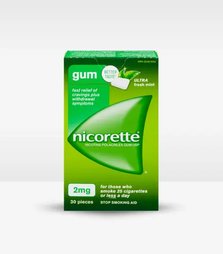 Nicorette Ultra Fresh Mint Nicotine Gum 30pcs - Helps Quit Smoking