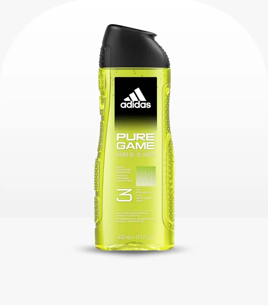 Adidas Pure Game 3 In 1 Shower Gel Clear 400ml – Face, Body & Hair Cleanser