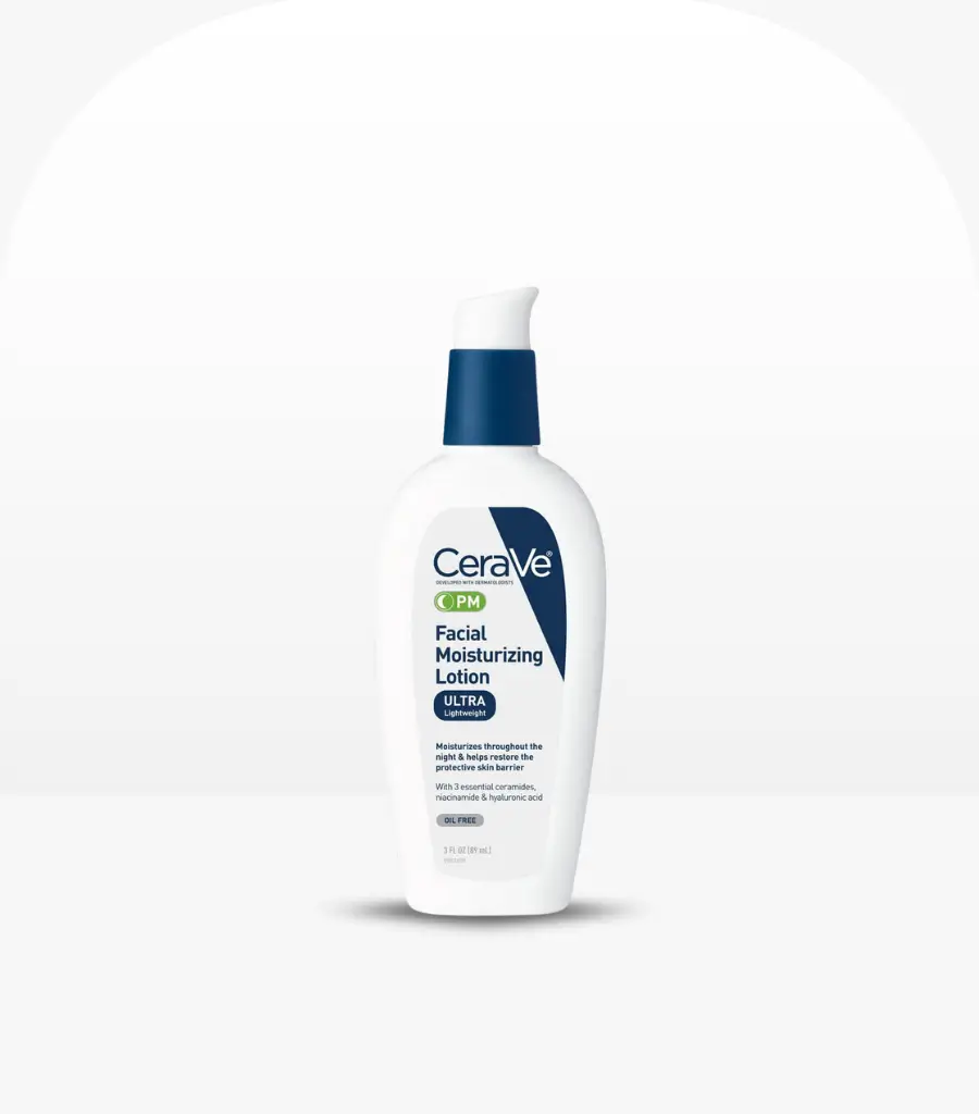 CeraVe PM Facial Moisturizing Lotion 89ml – Lightweight, oil-free night moisturizer with niacinamide and hyaluronic acid - Watsans.lk