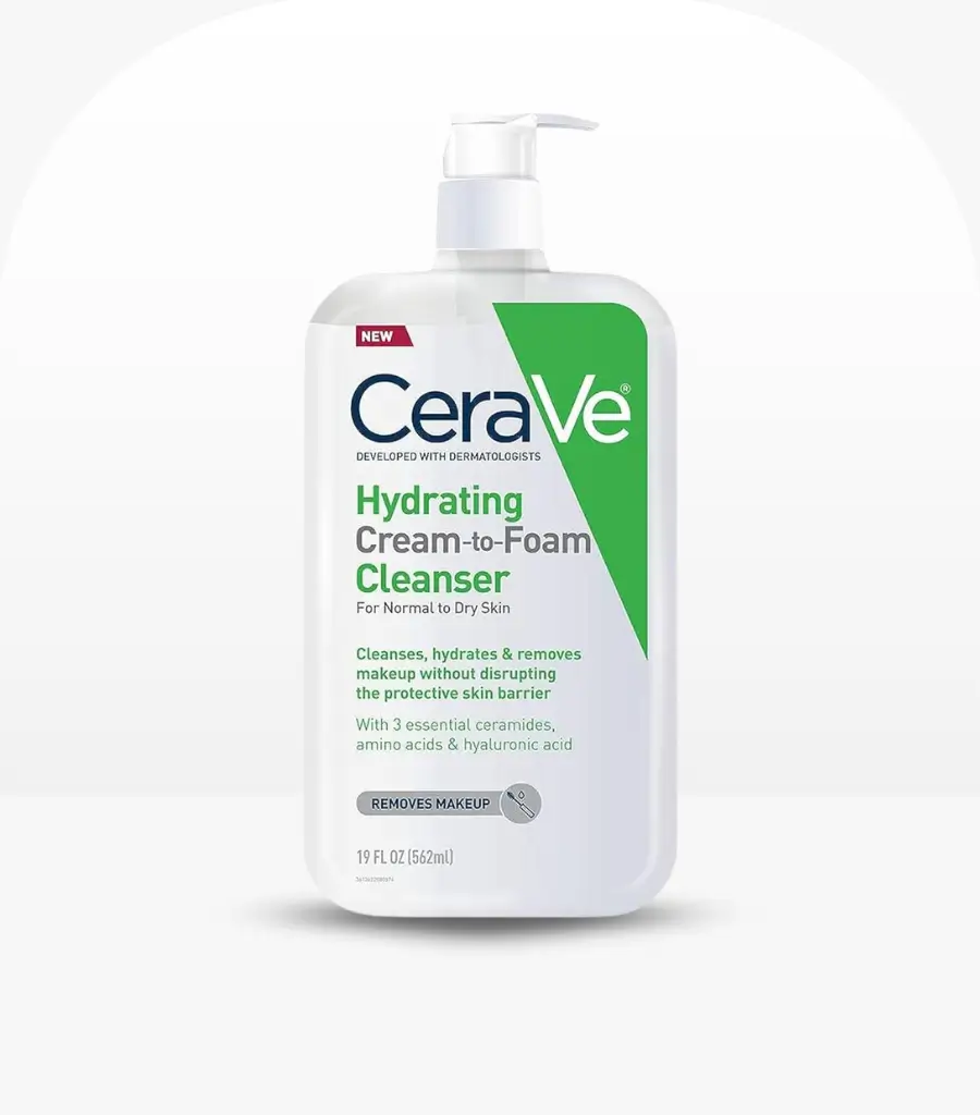 CeraVe Hydrating Cream-to-Foam Cleanser 562ml pack shot