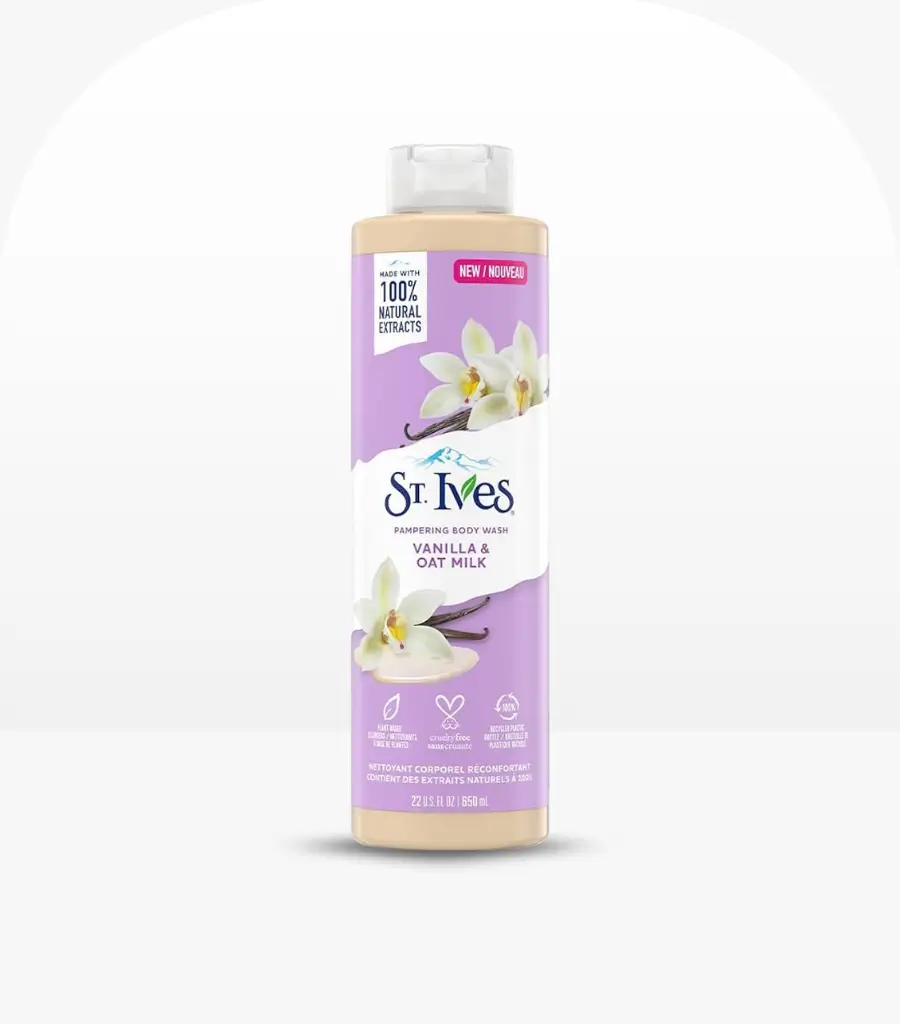 St.Ives Vanilla and Oat Milk Body Wash 650ml - Nourishing and Moisturizing Bath Gel