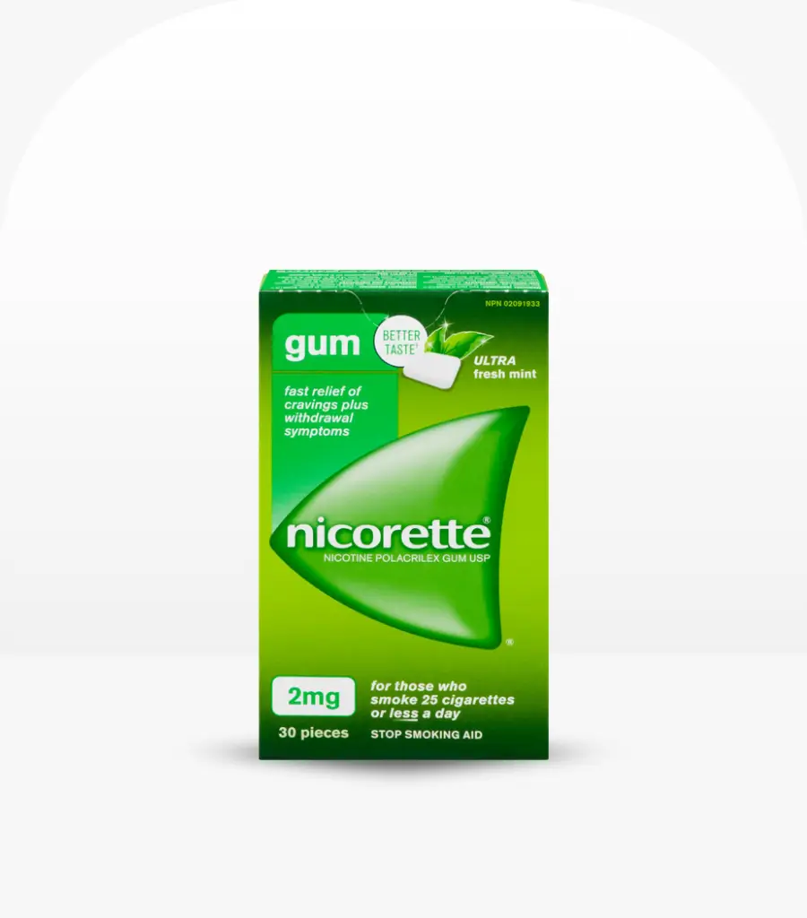 Nicorette Ultra Fresh Mint Nicotine Gum 30pcs - Helps Quit Smoking