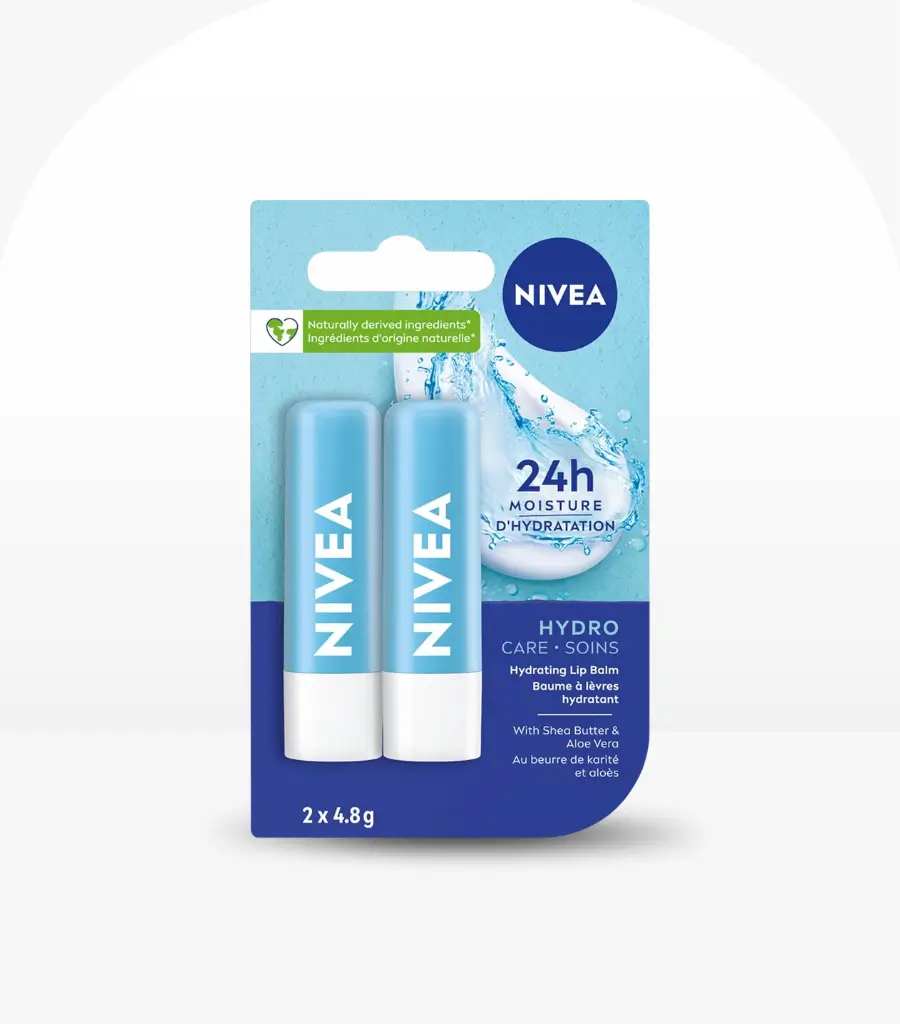 Nivea Hydro Care Lip Balm Duo Pack (2 x 4.8g)