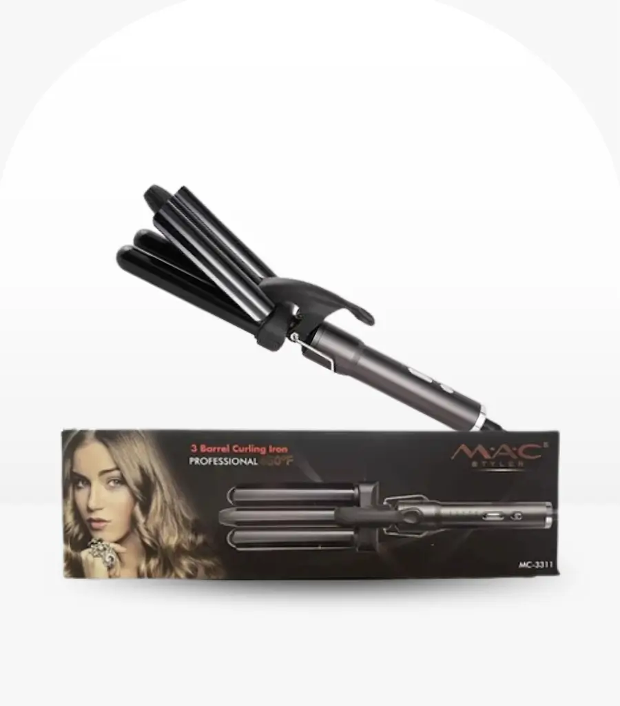 MAC Styler Three Barrel Ceramic Coating Big Wave Professional Curler MC-3311