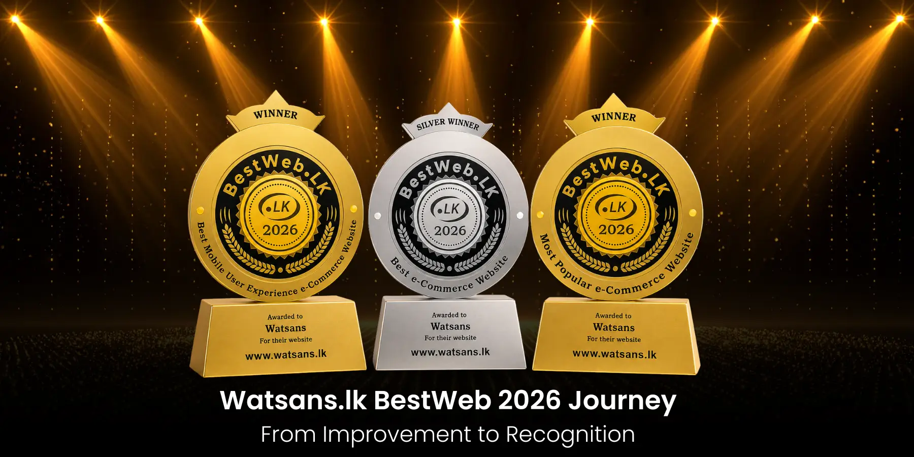 Watsans.lk receiving three BestWeb 2026 awards