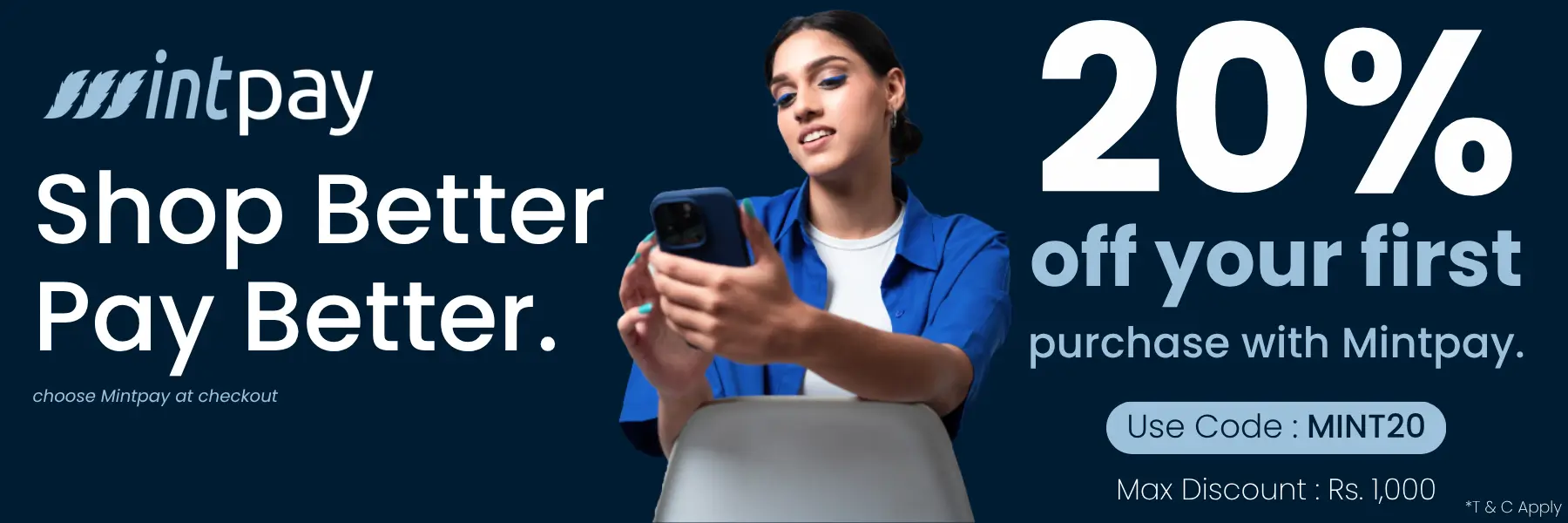 Mintpay 20% off first purchase offer at Watsans.lk for new Mintpay users with code MINT20, maximum discount Rs. 1,000