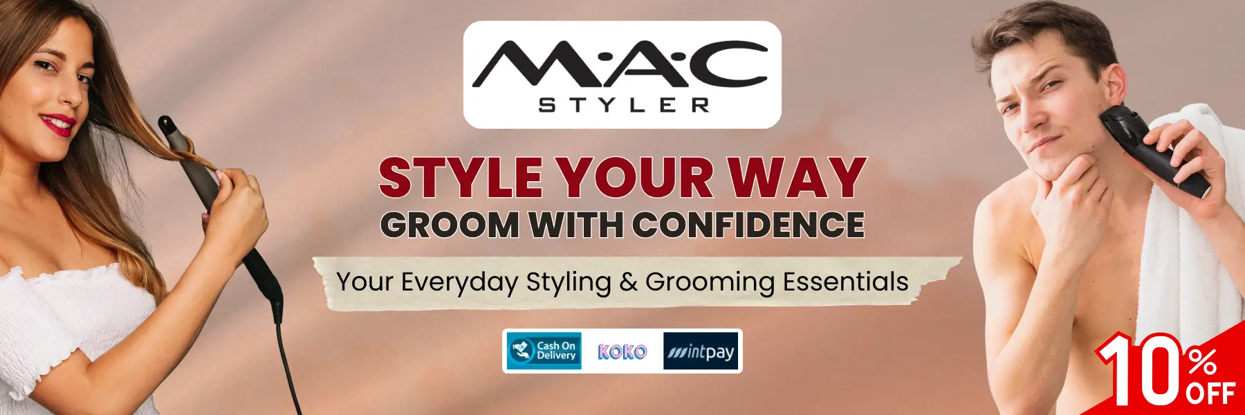 MAC Styler hair styling and men's grooming essentials banner at Watsans.lk Sri Lanka