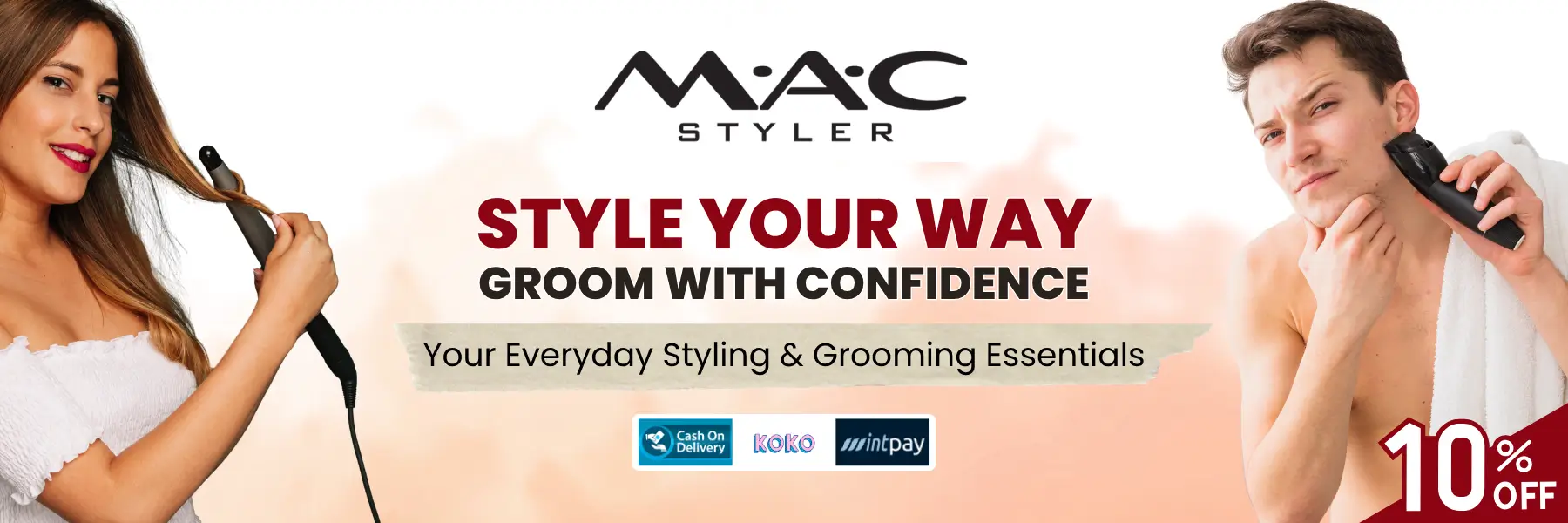 MAC Styler hair styling and men's grooming essentials banner at Watsans.lk Sri Lanka