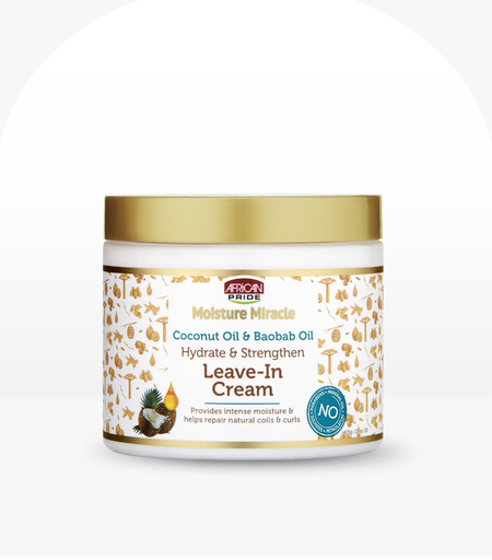 African Pride Moisture Miracle Coconut Oil and Baobab Oil Leave-In Cream 425g